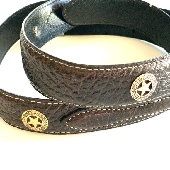 Collectable AMERICAN BISON Brown Leather Belt 5 Conchos 1.5” Wide 42” - Picture 10 of 11